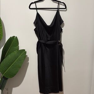 Black Satin Slip Dress